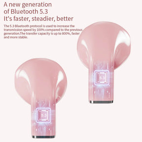 New Fashionable Bluetooth Wireless Headphone Heart Shaped TWS Headset Women'S Heart Shaped In-Ear Earbuds Couple Earphone Presen