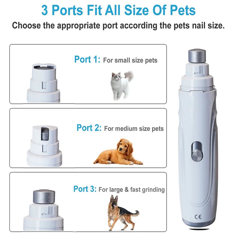 Electric Dog Nail Grinder Super Quiet Pet Nail Trimmer Usb Charging Painless Cat Claw Grooming Clipper Cutter Pet Stylist Tools