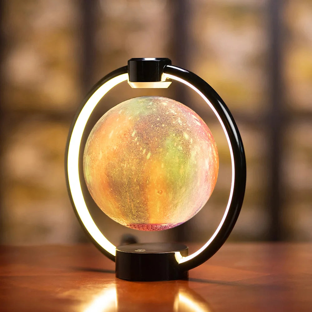 Maglev Moon Light Bluetooth Speaker 3D Stereo Levitating Lamp Magnetic Levitation LED Rotating Globe Lights Bedside Lights Home